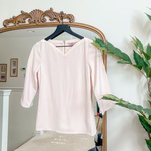 Ted Baker Blush Pink Sweetheart Neckline 3/4 Sleeve Blouse Size 0